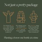 "Not just a pretty package; our bottles are 31% lighter than standard wine bottles, reducing the energy required for transit and production; our shipping cartons are sourced from responsibly managed forests (per the Forest Stewardship Council); our label-free design is fully recyclable and has saved more than 2.2 million paper labels in the first three years of production"